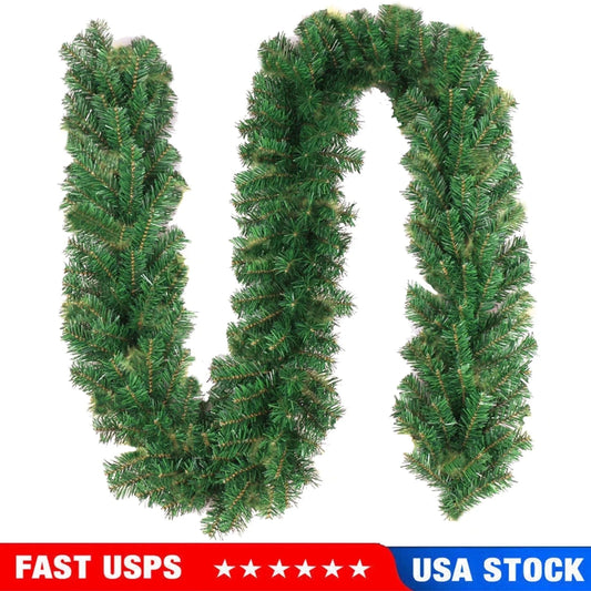 10 Ft Artificial Pine Christmas Garlands, Artificial Greenery Garland for Table, Mantle, Wall, Indoor, Outdoor Christmas Decorations