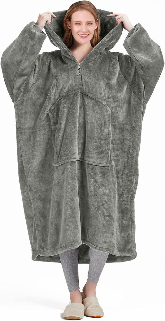 Blanket Hoodie, Super Warm and Cozy Oversized Wearable Blanket for Adult